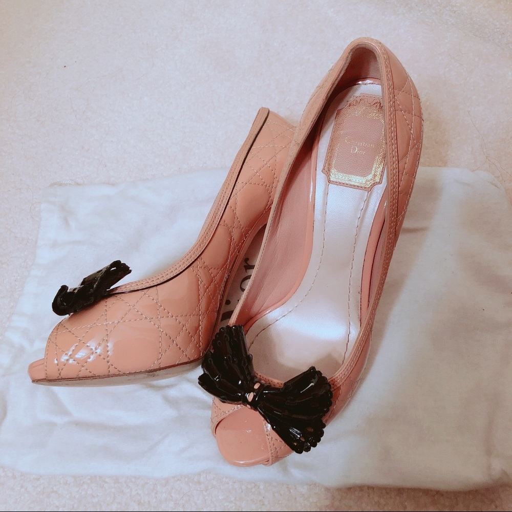 SALE! Authentic Dior Patent Leather Peep Toe Pumps